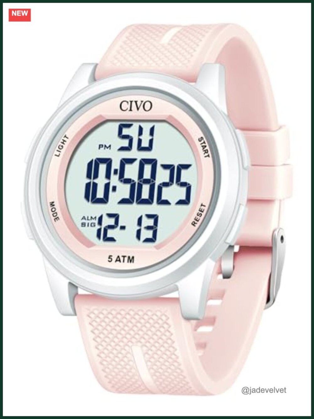 CIVO 44mm Digital Sports Watch Waterproof 5ATM